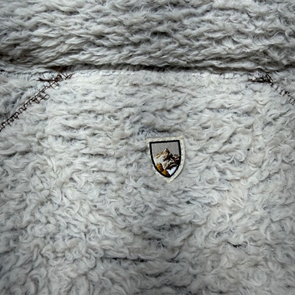 KUHL Flight Hooded Vest Womens Medium Oatmeal Brown Fleece Full Zip Sherpa 2056 - Picture 14 of 14